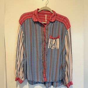 Women’s Anthropology Colorful Button Up Striped Shirt